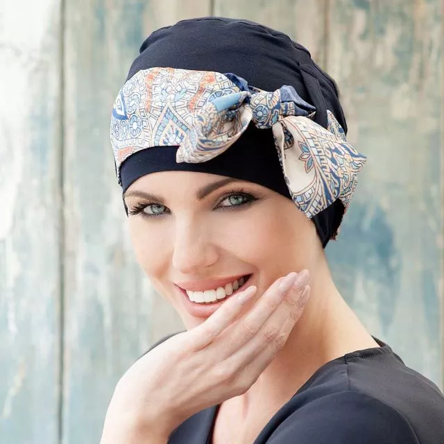 Masumi Headwear Yanna Black Velvet Alba Turquoise