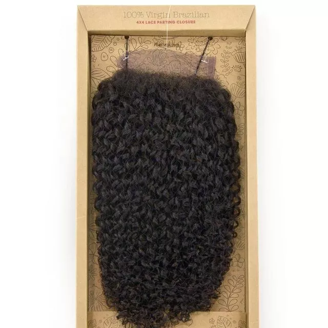 100% Virgin Brazilian 4x4 Closure, Jerry Bohemian / 30cm / #Natural Dark